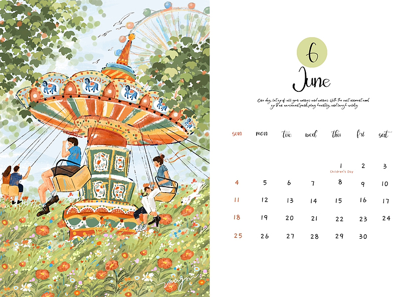 排了一版2023年的插画日历