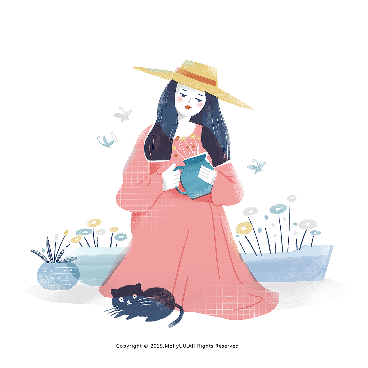 女孩小场景（图ZMTg0MzI5OTg0） - 商业插画 - 站酷设计师MollyUU原创素材 - 站酷ZCOOL