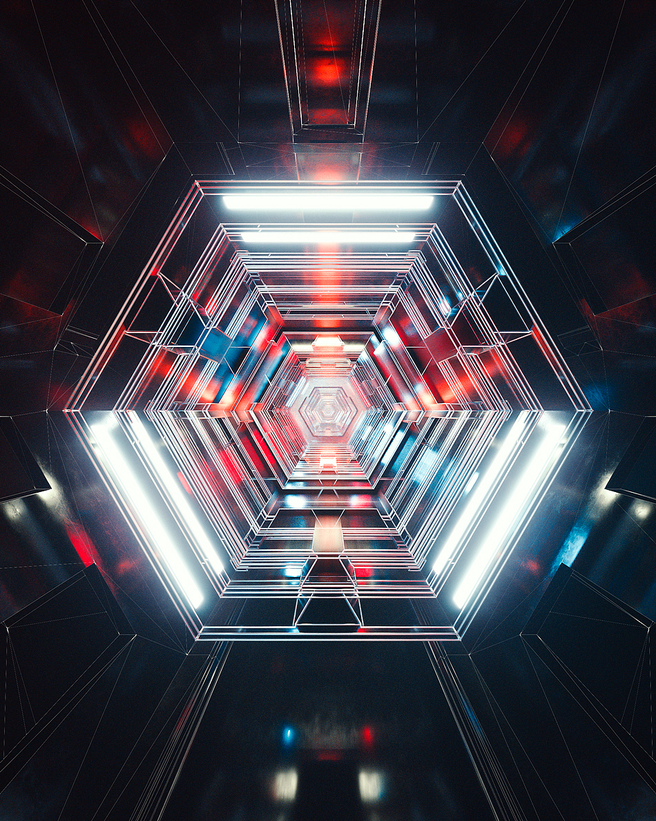 c4d场景金属工业科幻机械科技未来3d模型工程临摹作品