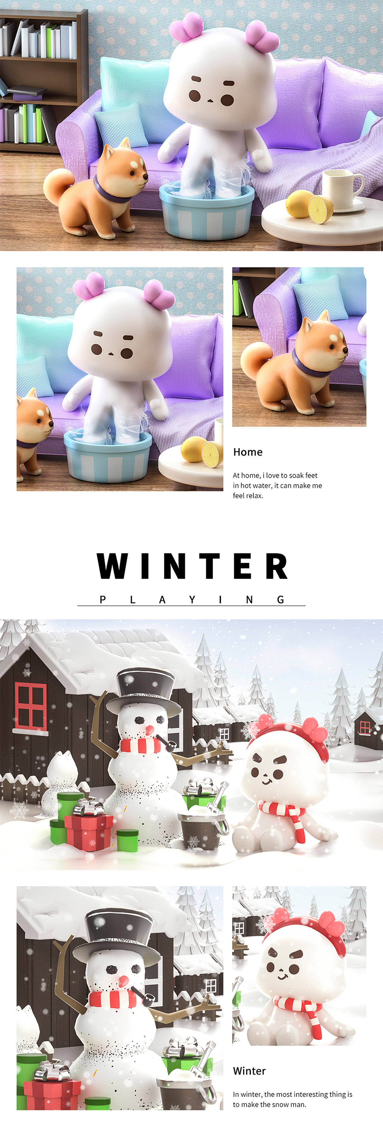 雪兔生活日记2（图ZMjc4NTU2OTUy） - IP形象 - 站酷设计师Sherry雪梨梨原创素材 - 站酷ZCOOL
