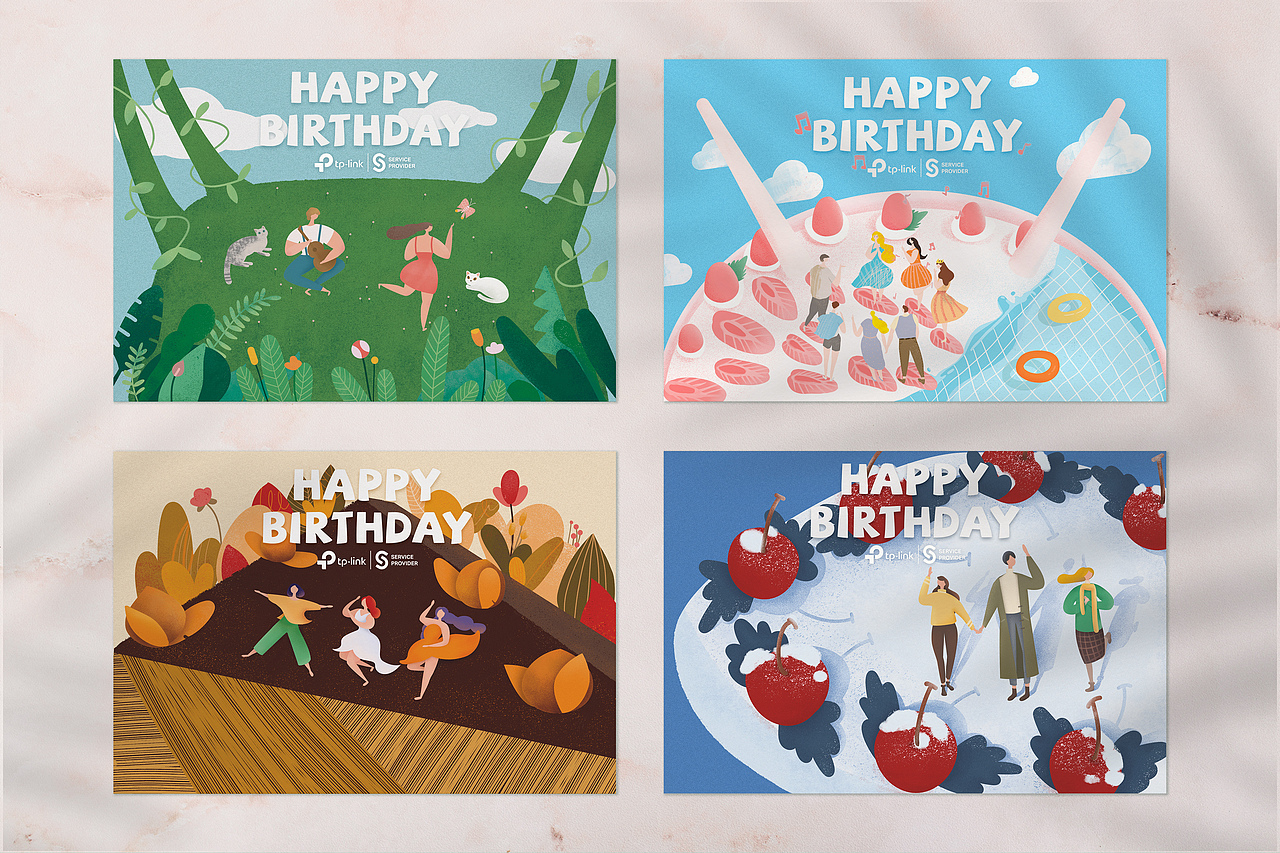 春夏秋冬-季节创意插画及应用（图ZMTY0NjE4Njk2） - 商业插画 - 站酷设计师LL47原创素材 - 站酷ZCOOL