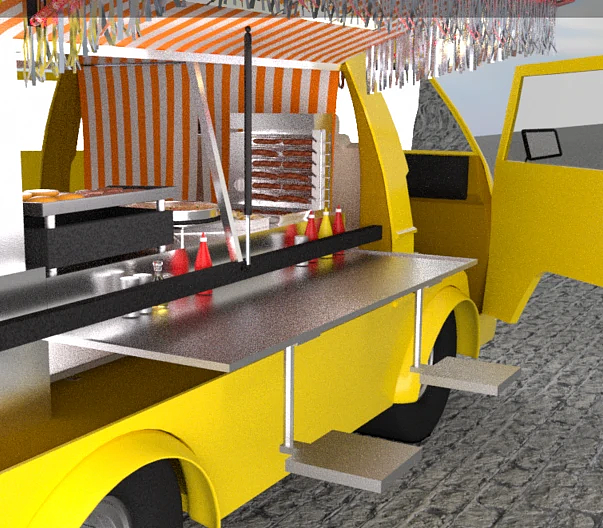 【快餐车】c4d低模