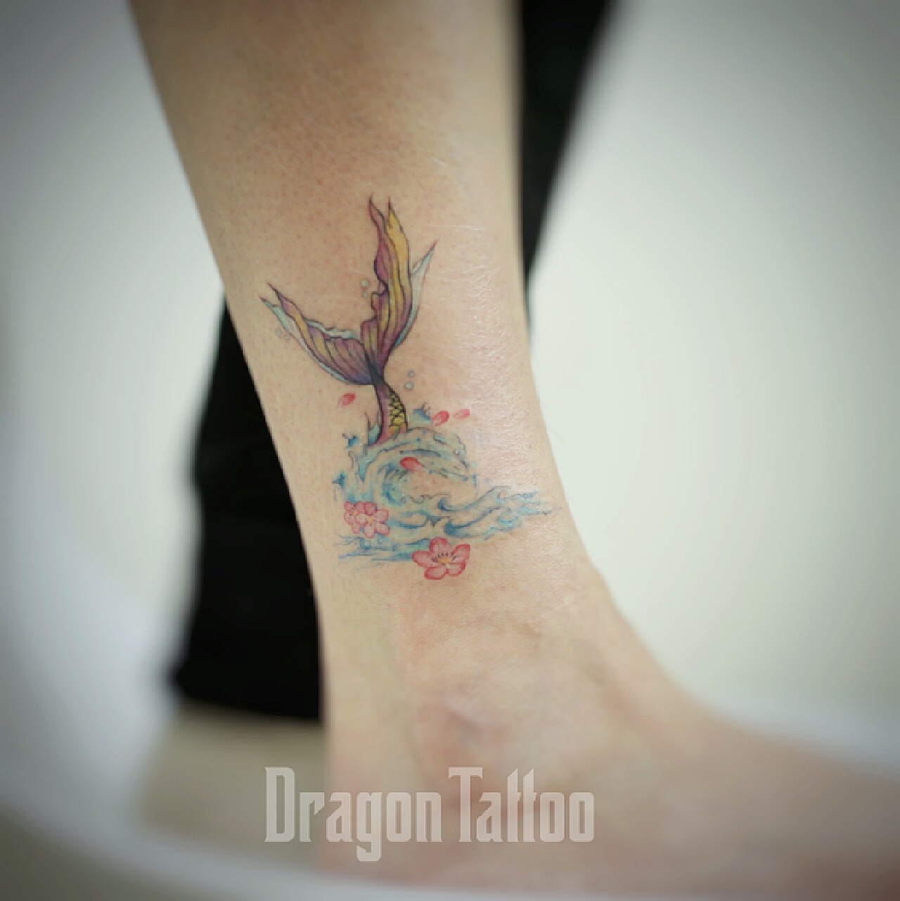 美人鱼纹身 海浪纹身 樱花纹身_DragonTattoo大龙-站酷ZCOOL