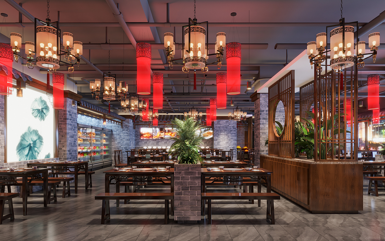 火锅店|三维|场景|晓锅锅_原创作品-站酷zcool