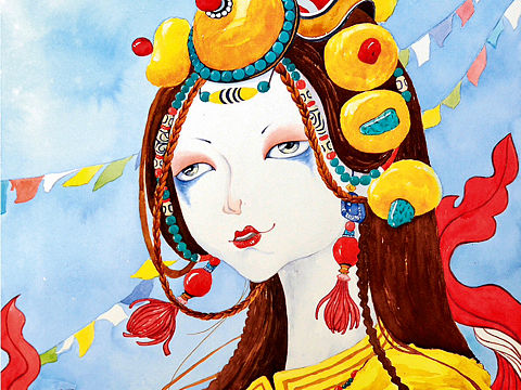 水彩人物手绘①-云南少数民族·藏族