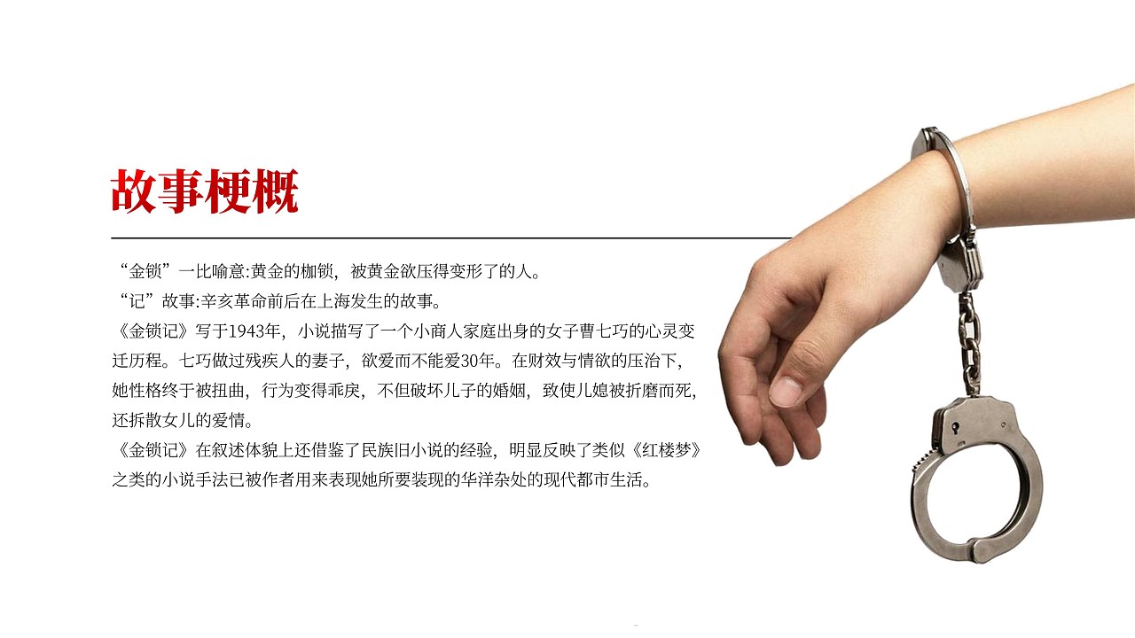 ppt模板《金锁记》名著导读读后感-第47集