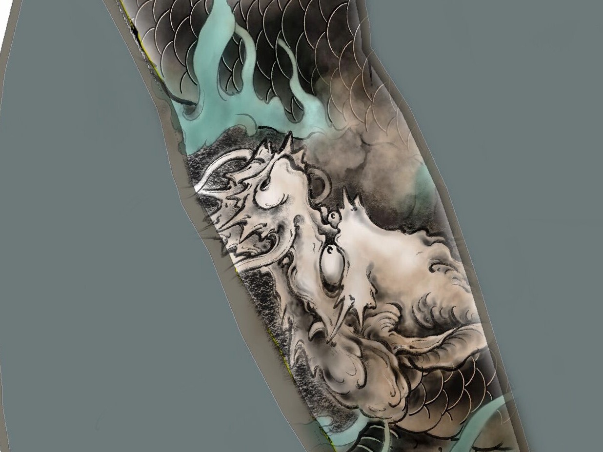 上海纹身由龙作品麒麟纹身设计稿_沪上由龙-站酷ZCOOL