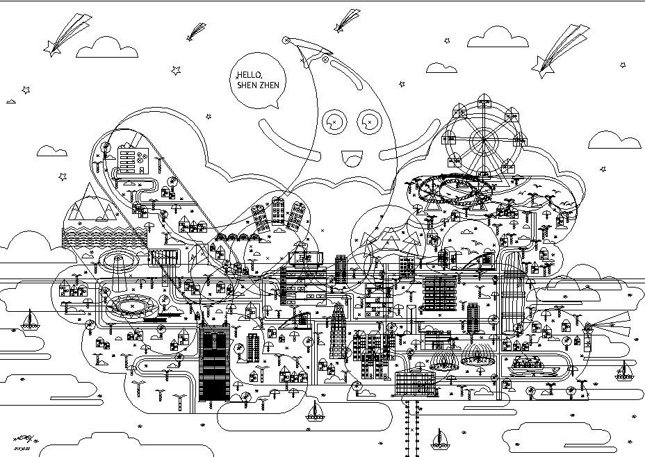 深圳地标-临摹（图ZNzEyNjk0MzY=） - 艺术插画 - 站酷设计师米super原创素材 - 站酷ZCOOL