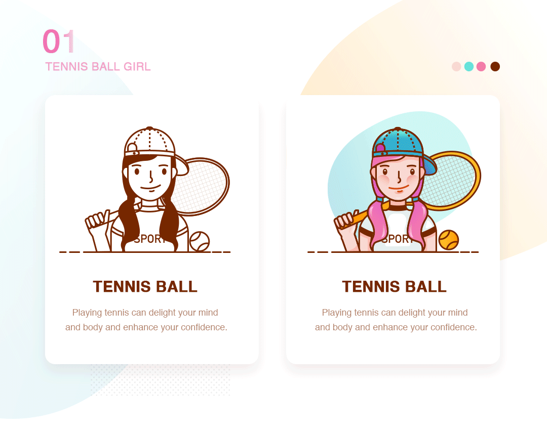 SPORTS GIRL 系列人物插画（图ZMTI3MDM3NzQ0） - 创作习作 - 站酷设计师小赖卟皮原创素材 - 站酷ZCOOL