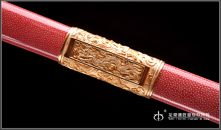 龙泉刀剑-匠益环首刀|精炼羽毛钢(DJ-3333)