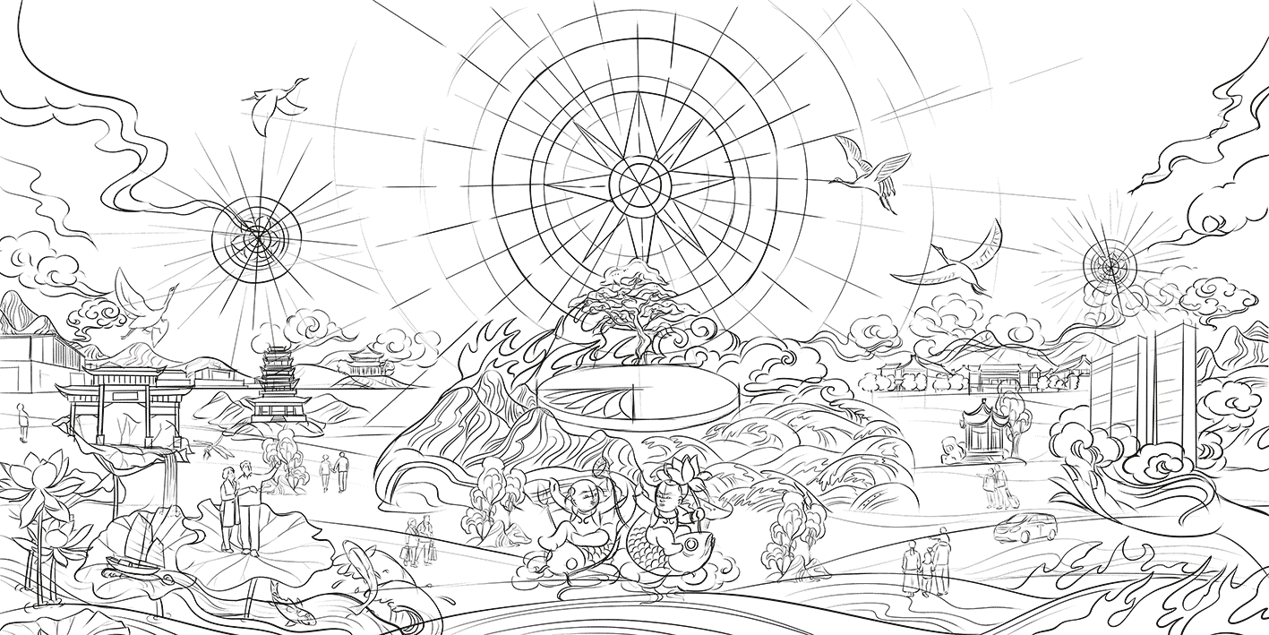 普利幸福地产主视觉插画