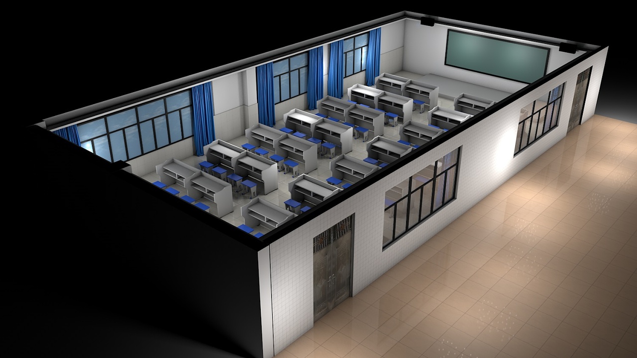 c4d教室效果图|三维|建筑/空间|3d设计师joy - 原创作品 - 站酷