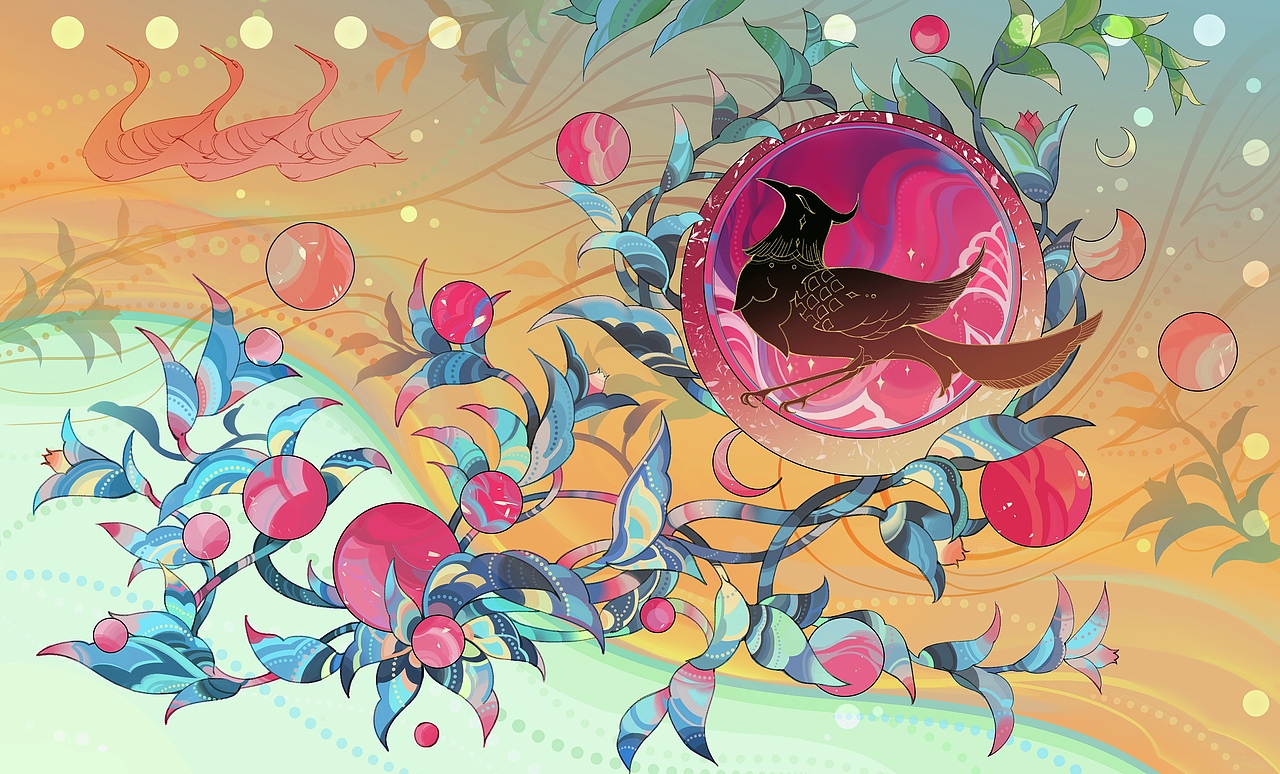 马王堆汉墓帛画文创绘画（图ZMTkxNjkyNjE2） - 图案 - 站酷设计师温夏JYT原创素材 - 站酷ZCOOL