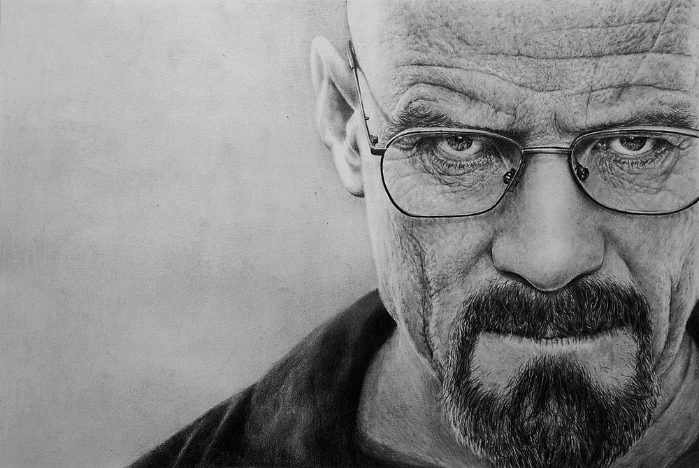 王F_手绘人物《绝命毒师》Walter White（图ZMTY1OTE5NjA=） - 绘画 - 站酷设计师王F_原创素材 - 站酷ZCOOL