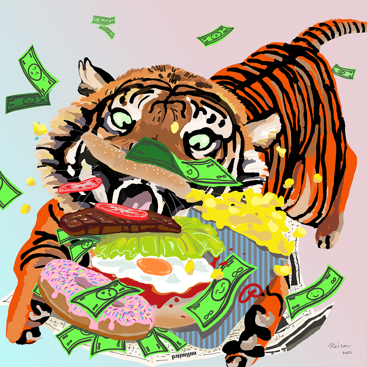 🐯虎年该有的好运都会有哦！（图ZMjkyMzEyNzM2） - 商业插画 - 站酷设计师毛毛蟲Kess原创素材 - 站酷ZCOOL
