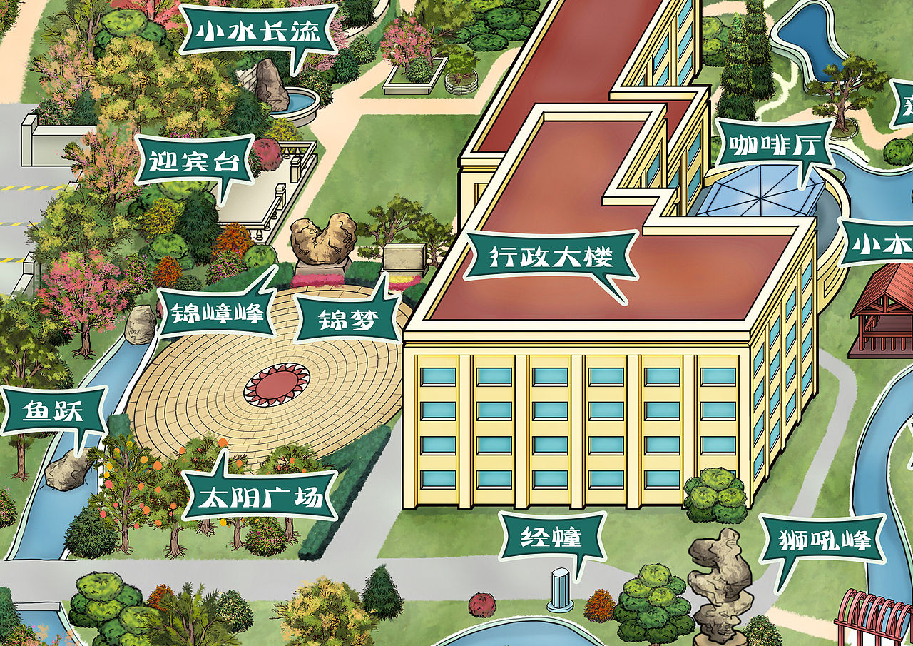 工厂导视手绘地图