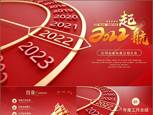 起航2022公司企业年度总结大会演示PPT模板