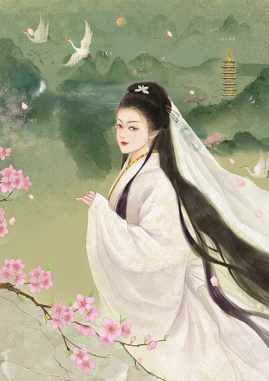 许仙&白娘子 秋香&唐伯虎|插画|商业插画|一袁小鱼一_原创作品-站酷