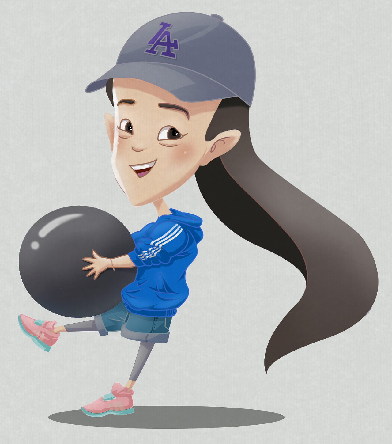 漫画吴桐铅球女孩夸张漫画肖像漫画