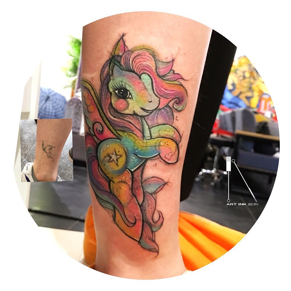 飞马纹身独角兽纹身马纹身刺青师大龙刺青