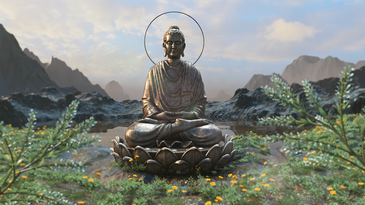 【c4d练习作品】佛像