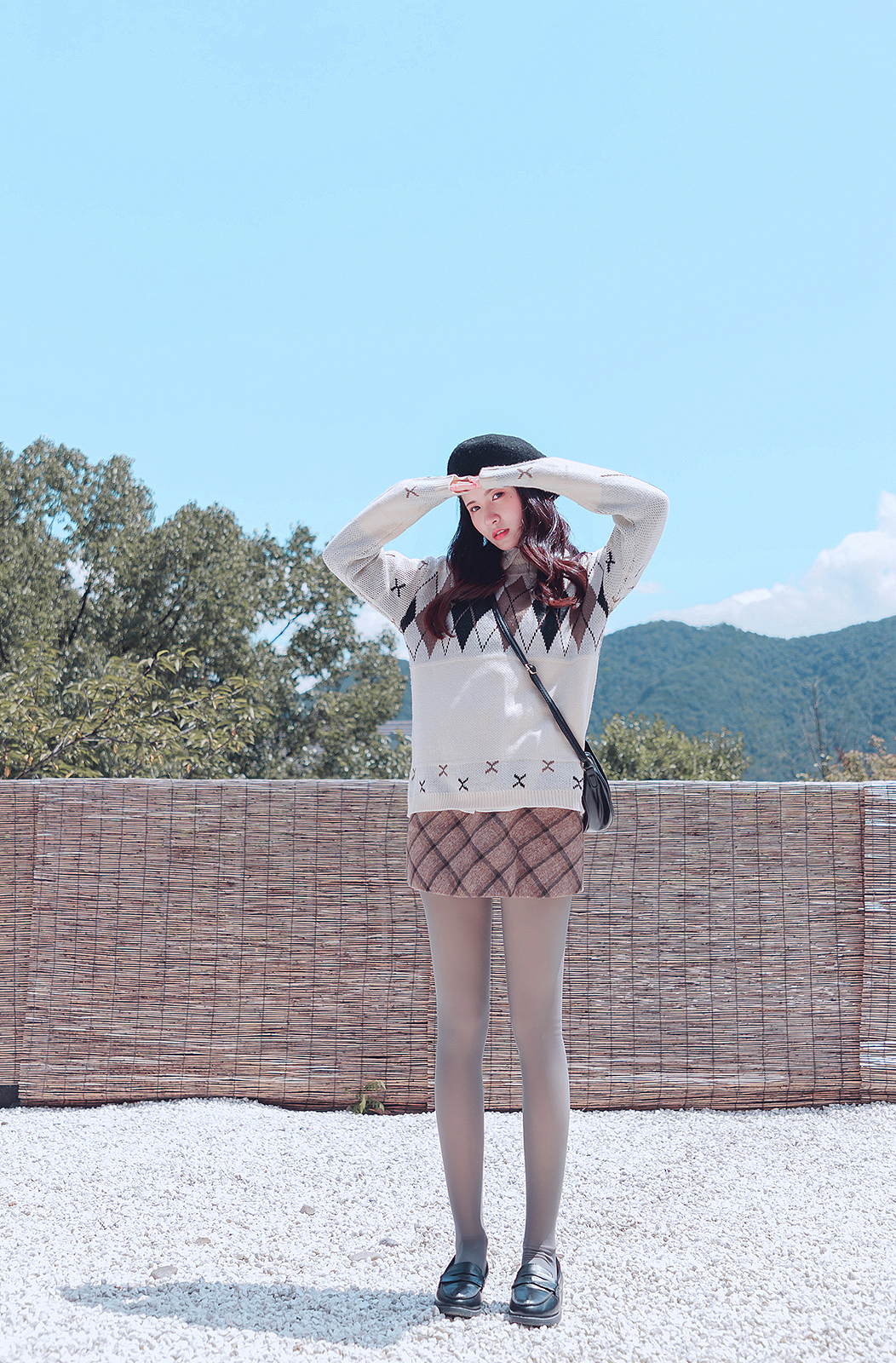 日系风格 打底裤 拍摄