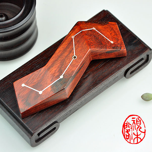 顽木作品《七星紫檀香插》