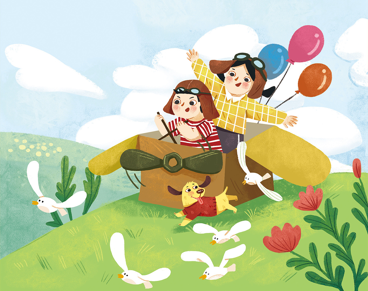 童年,童趣|插画|儿童插画|石榴籽儿_原创作品-站酷zcool