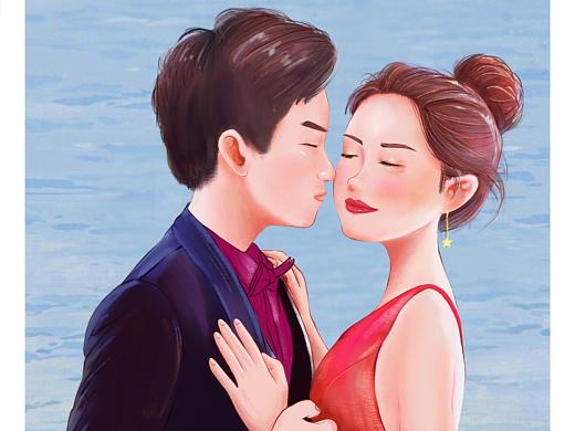 朋友婚礼插画