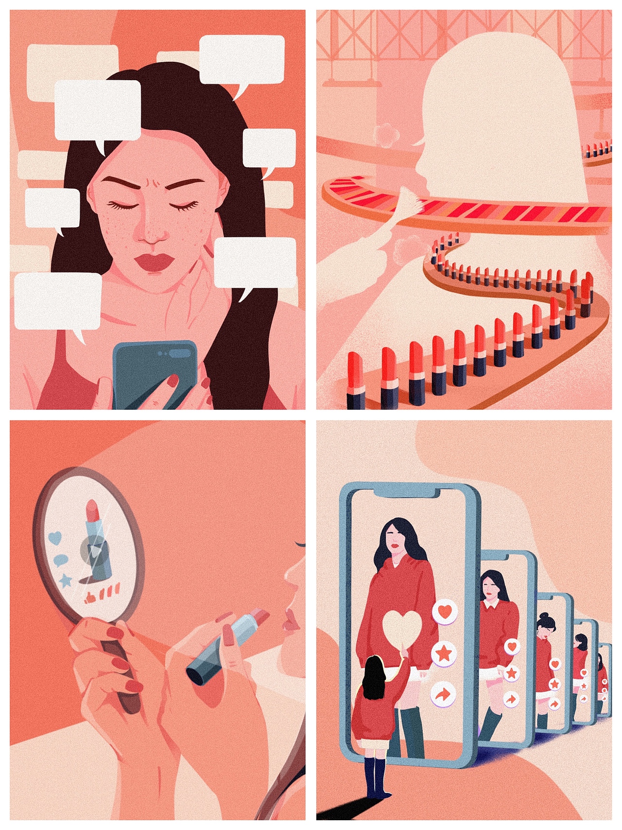 「插画」谁在定义女孩们的脸？（图ZMjYzMzc0OTQ4） - 商业插画 - 站酷设计师橘且FeliCJ原创素材 - 站酷ZCOOL