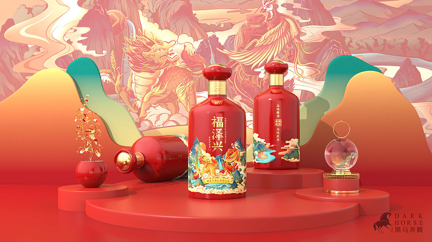 国潮风白酒包装设计-黑马奔腾设计（图ZMjI5MDIwNTYw） - 包装 - 站酷设计师DakrHorse原创素材 - 站酷ZCOOL