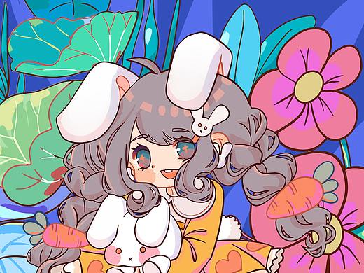 这是一张魔女兔子人设图