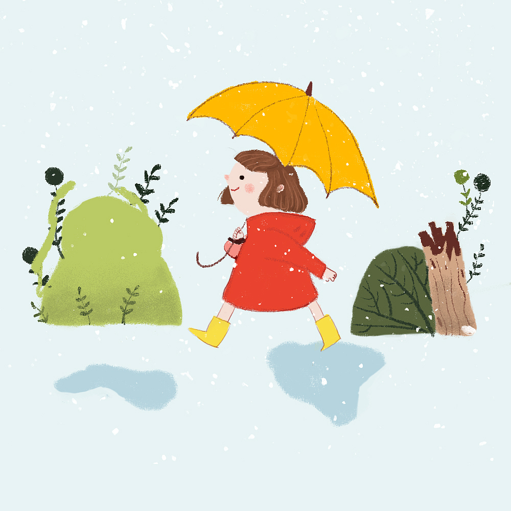 下雨天的小女孩（图ZMTQyNjYzODgw） - 创作习作 - 站酷设计师土猪肥猫原创素材 - 站酷ZCOOL