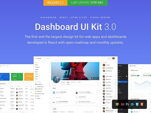 Dashboard UI Kit 3.0仪表盘模板素材（ps格式）