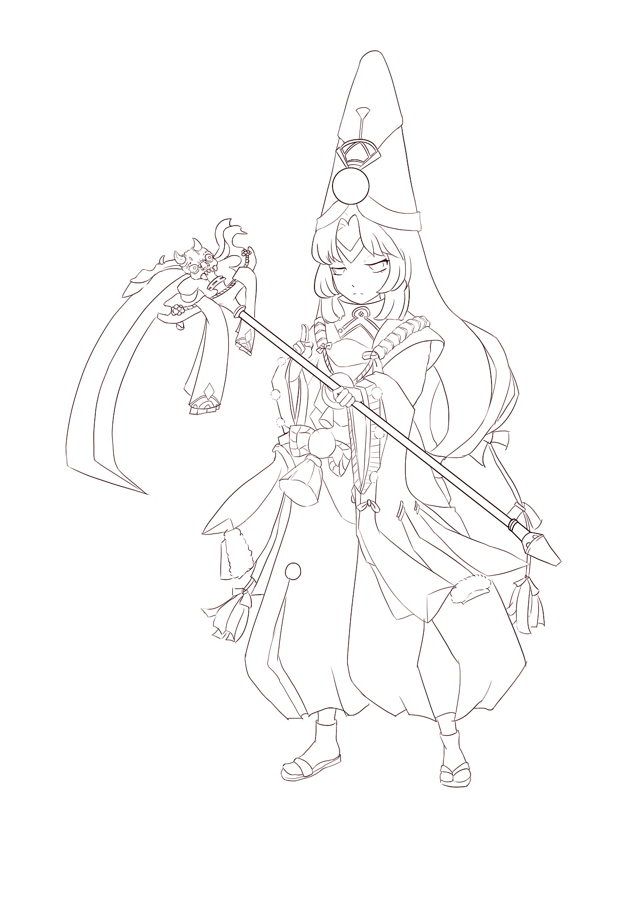 临摹一张黑童子|插画|创作习作|林小瓜的小迷妹