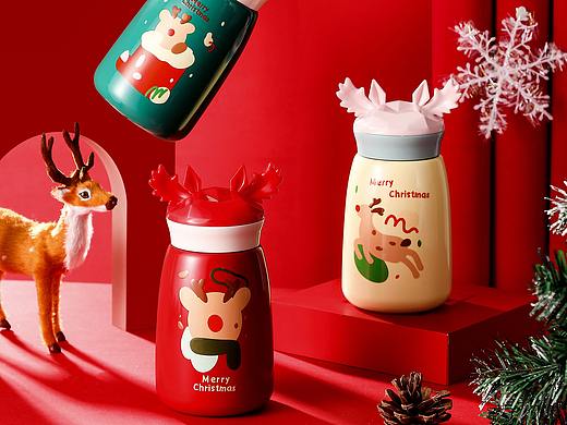 保温杯摄影|圣诞杯