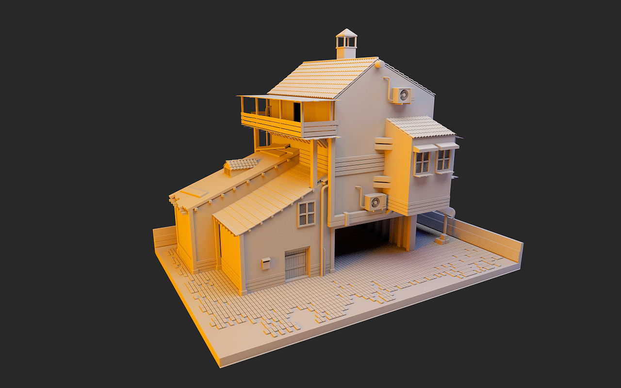 3Dmax建模 房子|三维|建筑/空间|但但d_原创作品-站酷ZCOOL