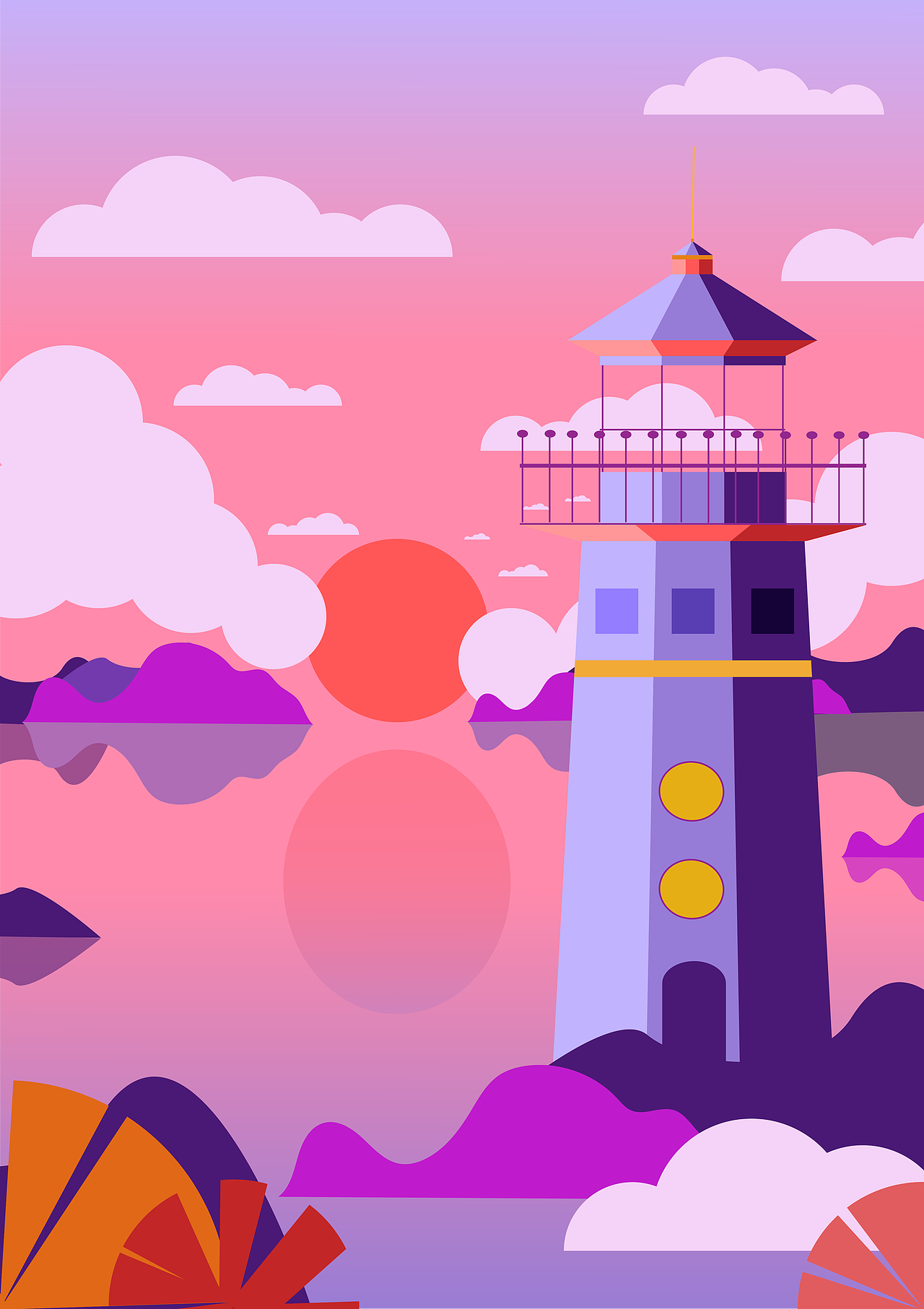 灯塔|插画|艺术插画|初学小熊_临摹作品-站酷zcool