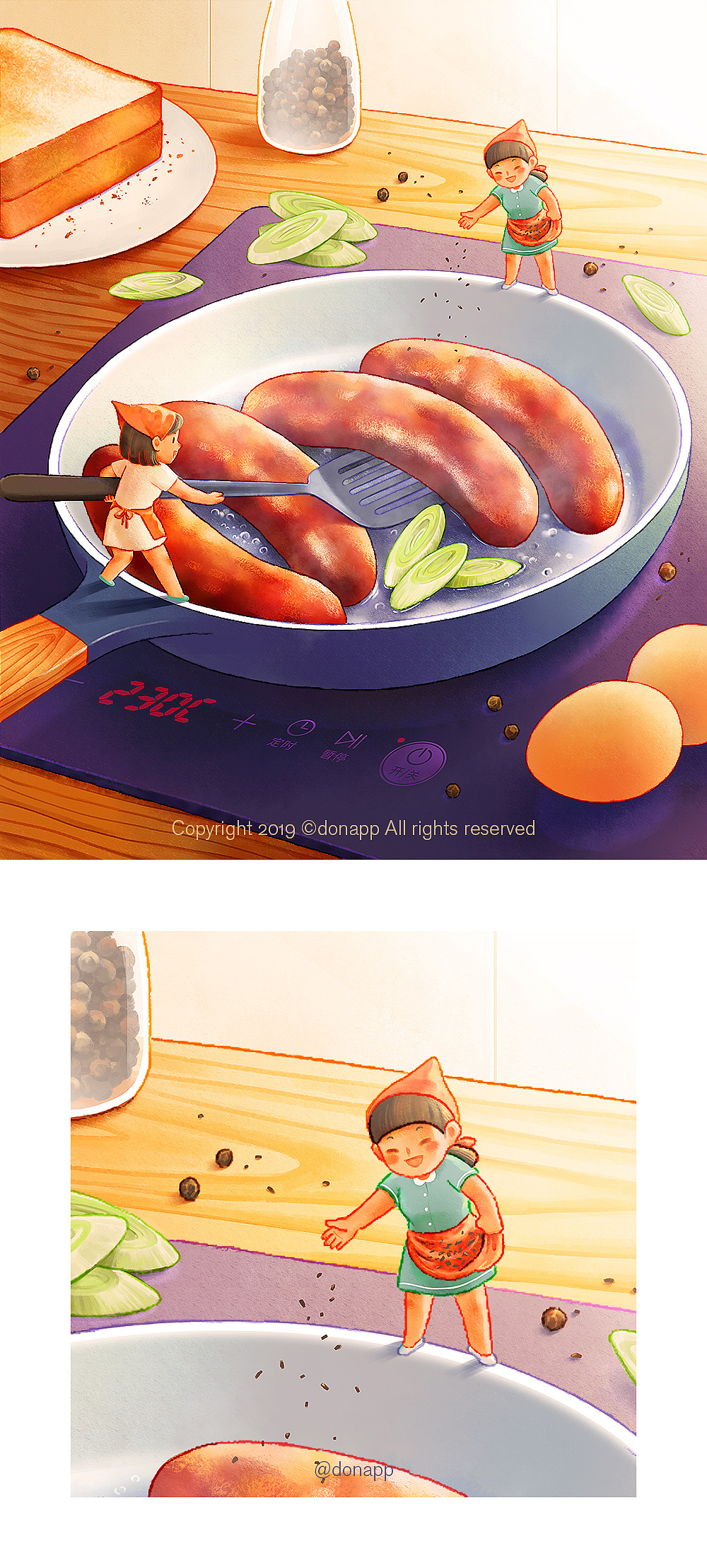 美食插画 | 唐弟兄香肠插画