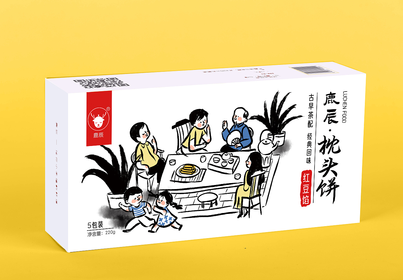 传统复古食品糕点包装插画包装设计设计