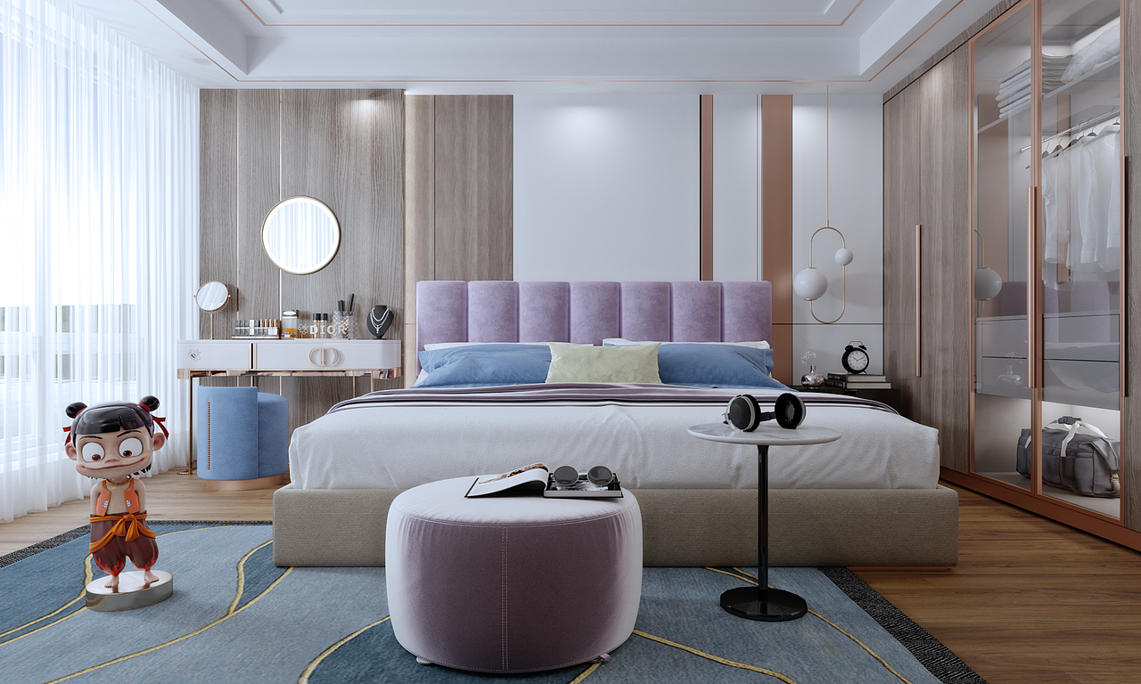 现代风格客餐厅卧室（图ZMTc2Mzg3MjM2） - 家装设计 - 站酷设计师吋心原创素材 - 站酷ZCOOL