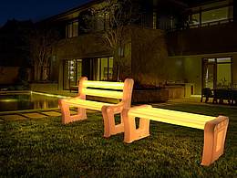 LED公園椅子躺椅發(fā)光椅子海報場景圖