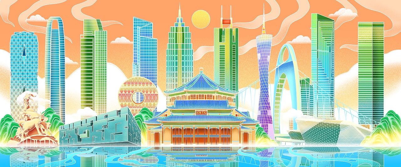 新国风国潮城市地标建筑插画合集（图ZMzcyNDYzMjE2） - 商业插画 - 站酷设计师烟雨韶华原创素材 - 站酷ZCOOL