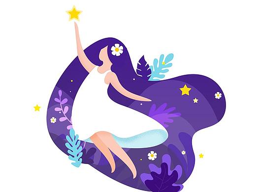 一组扁平风格插画练习