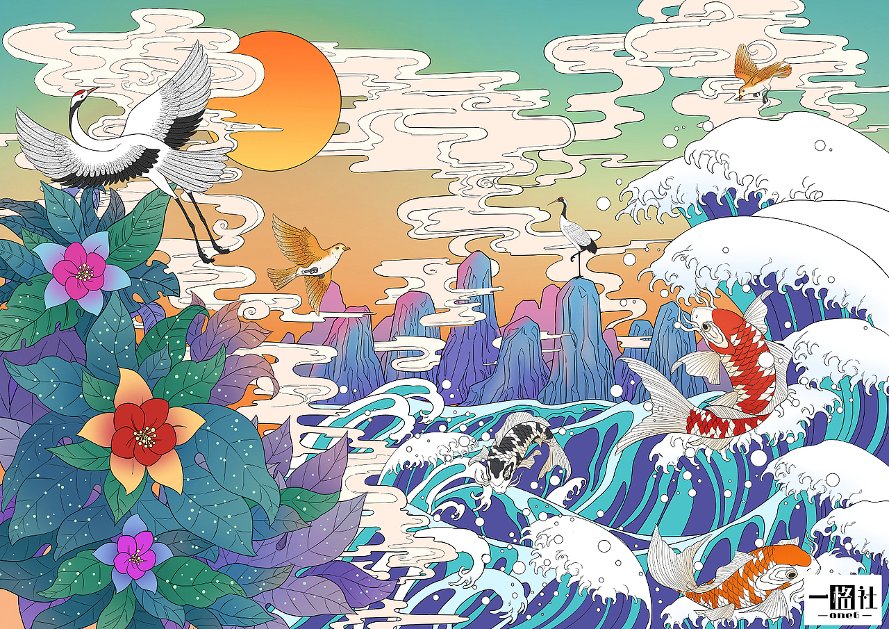 国潮风格插画（图ZMjUxMDAxMjg0） - 商业插画 - 站酷设计师一格社原创素材 - 站酷ZCOOL