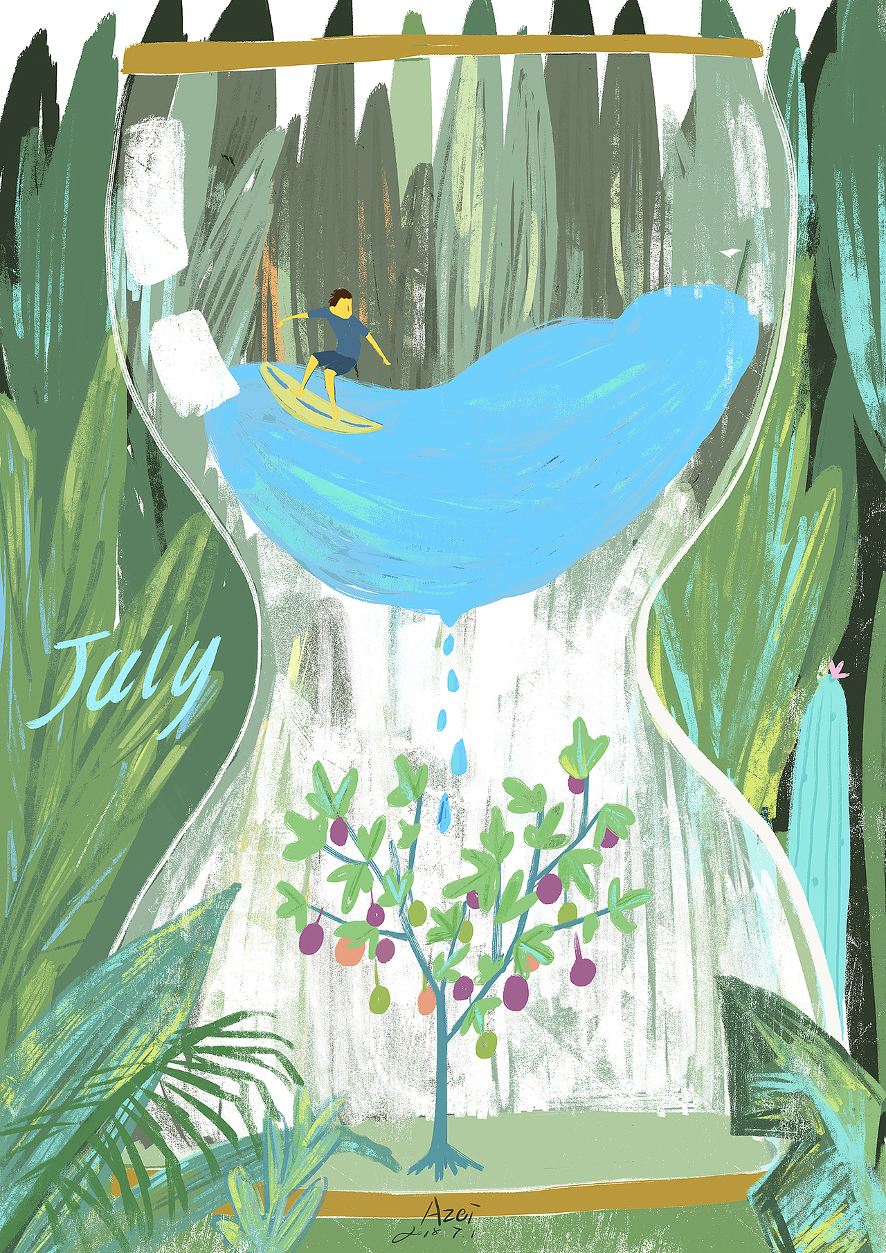 Azei挂历插画