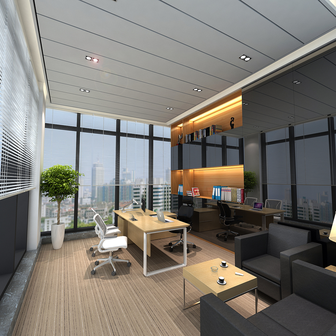 3ds max效果图 场景表现 办公室 室内设计
