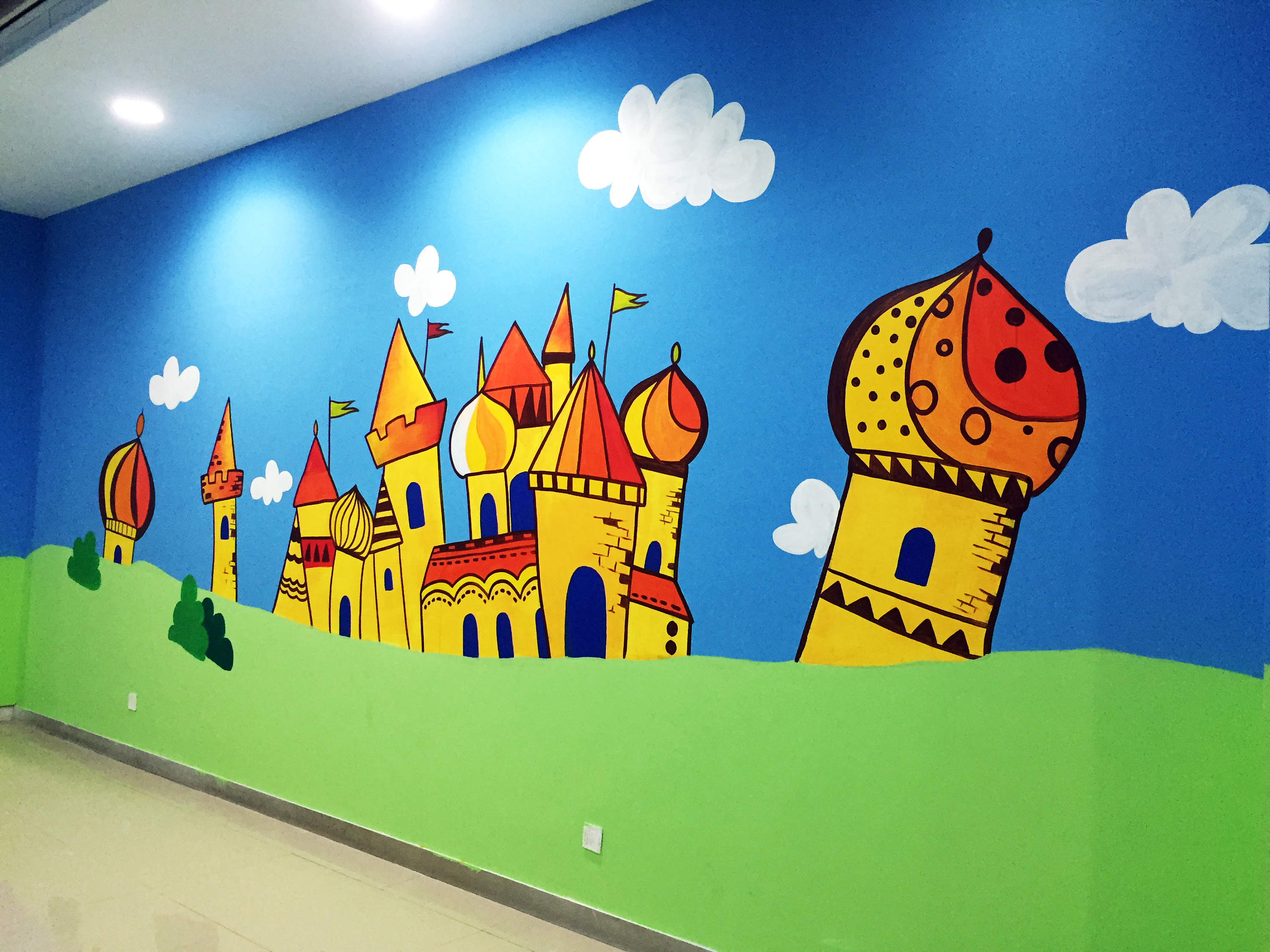 幼儿园墙体彩绘简单图片