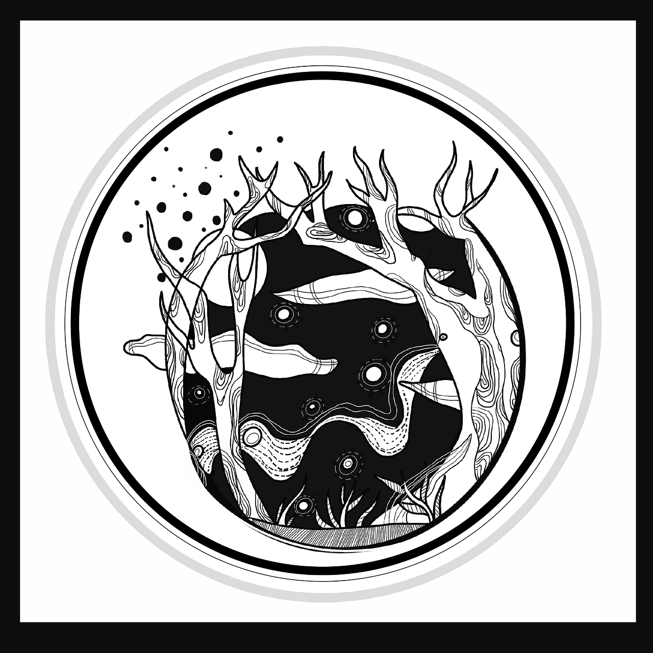 黑白插画（图ZMTk2ODQ0MzE2） - 商业插画 - 站酷设计师哩哩和啰啰原创素材 - 站酷ZCOOL