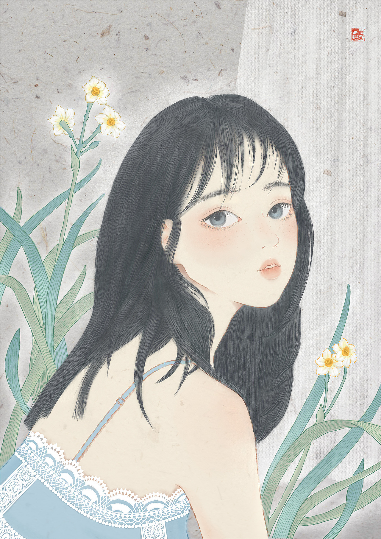 花语-水仙（图ZMjA0MjQyNzg4） - 商业插画 - 站酷设计师春羊原创素材 - 站酷ZCOOL